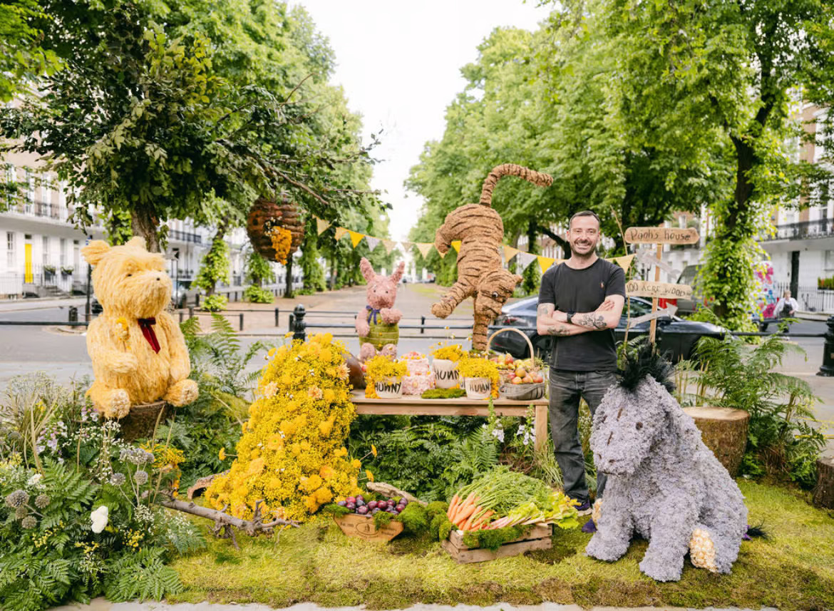 Winnie The Pooh Floral Installation Picnic With Ricky Paul Flowers